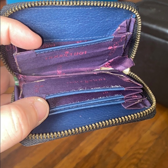 Anuschka small zip wallet card fish turtle As Is - Picture 5 of 6